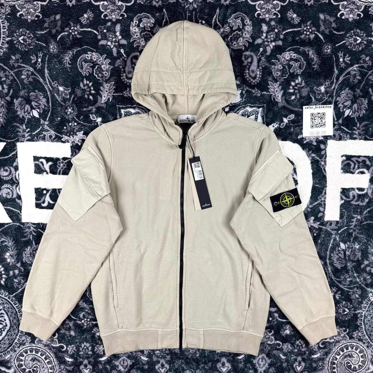 Stone island zip hoodie fleece