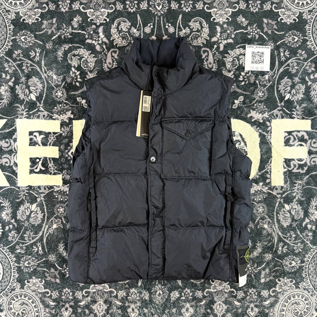 Stone island Garment Dyed Crinkle Reps Down Vest