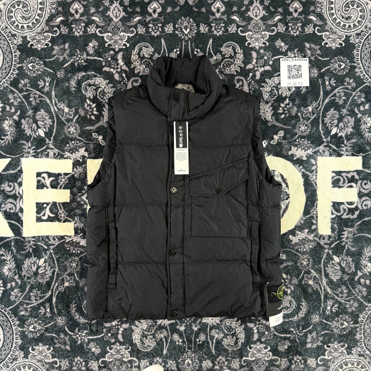 Stone island Garment Dyed Crinkle Reps Down Vest