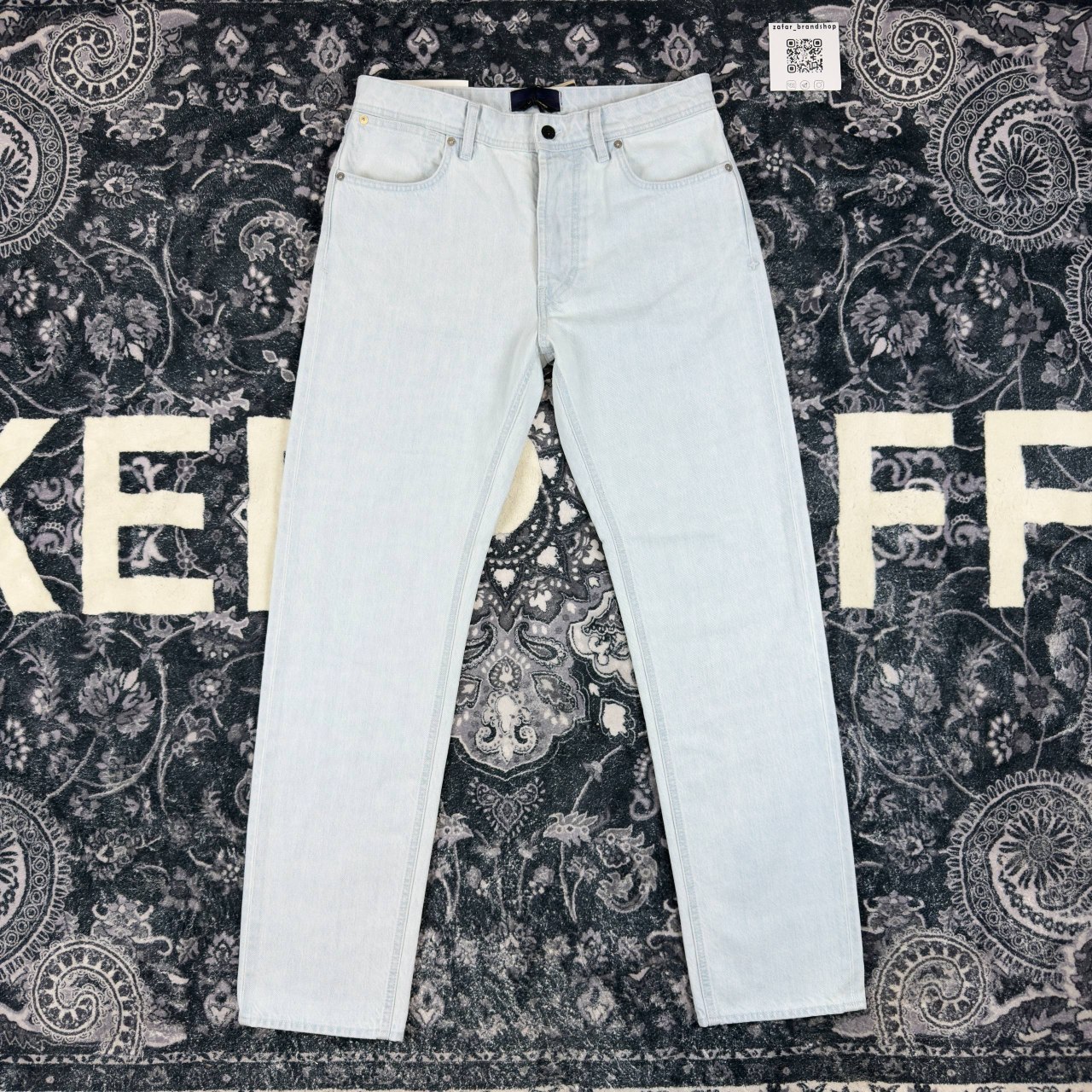 Stone island indigo denim ultra bleach straight pants