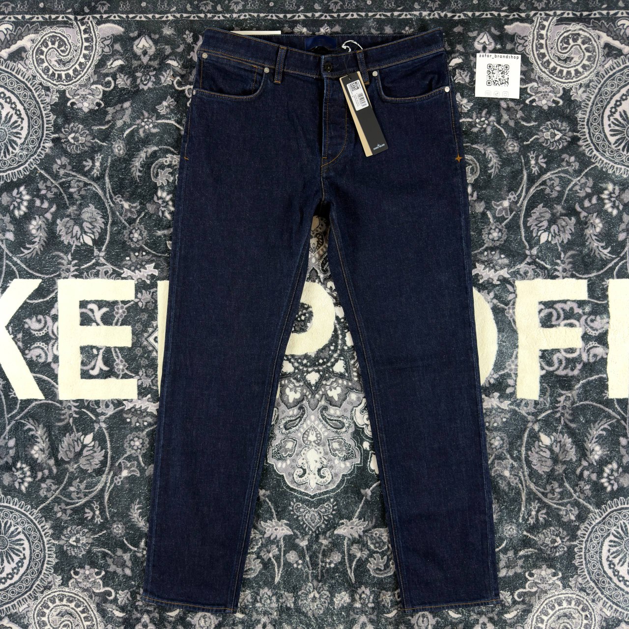 Stone island stretch indigo denim rinsed slim